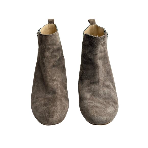 Maurice Manufacture Suede Tan Ankle Boot Silver Metallic Flat Heel Casual 39/8.5 - Picture 1 of 8